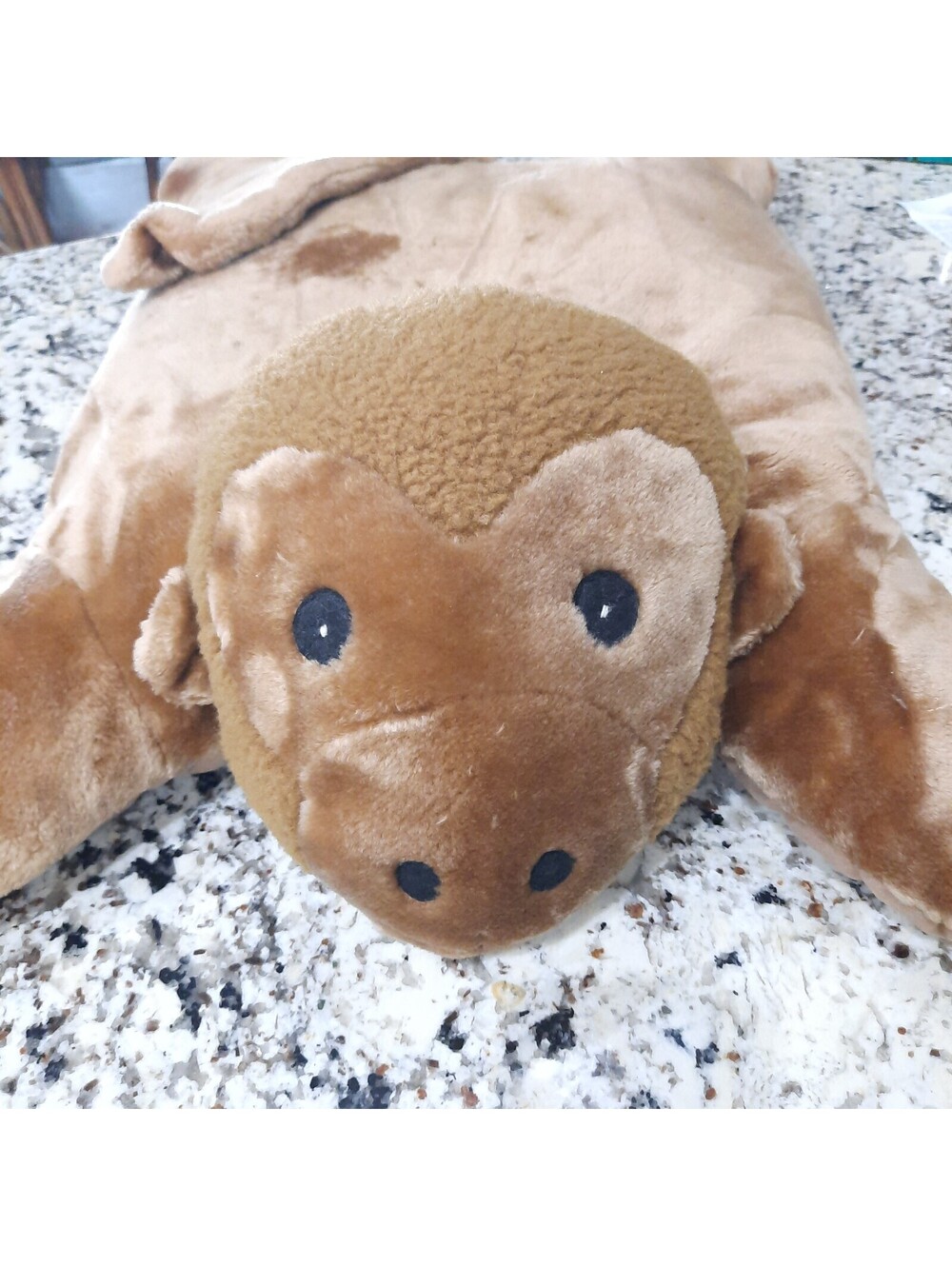 Vintage Walmart Monkey Plush Pillow Buddy Pal brown Wal-mart stuffed animal